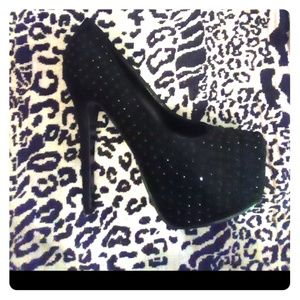 Black studded heels